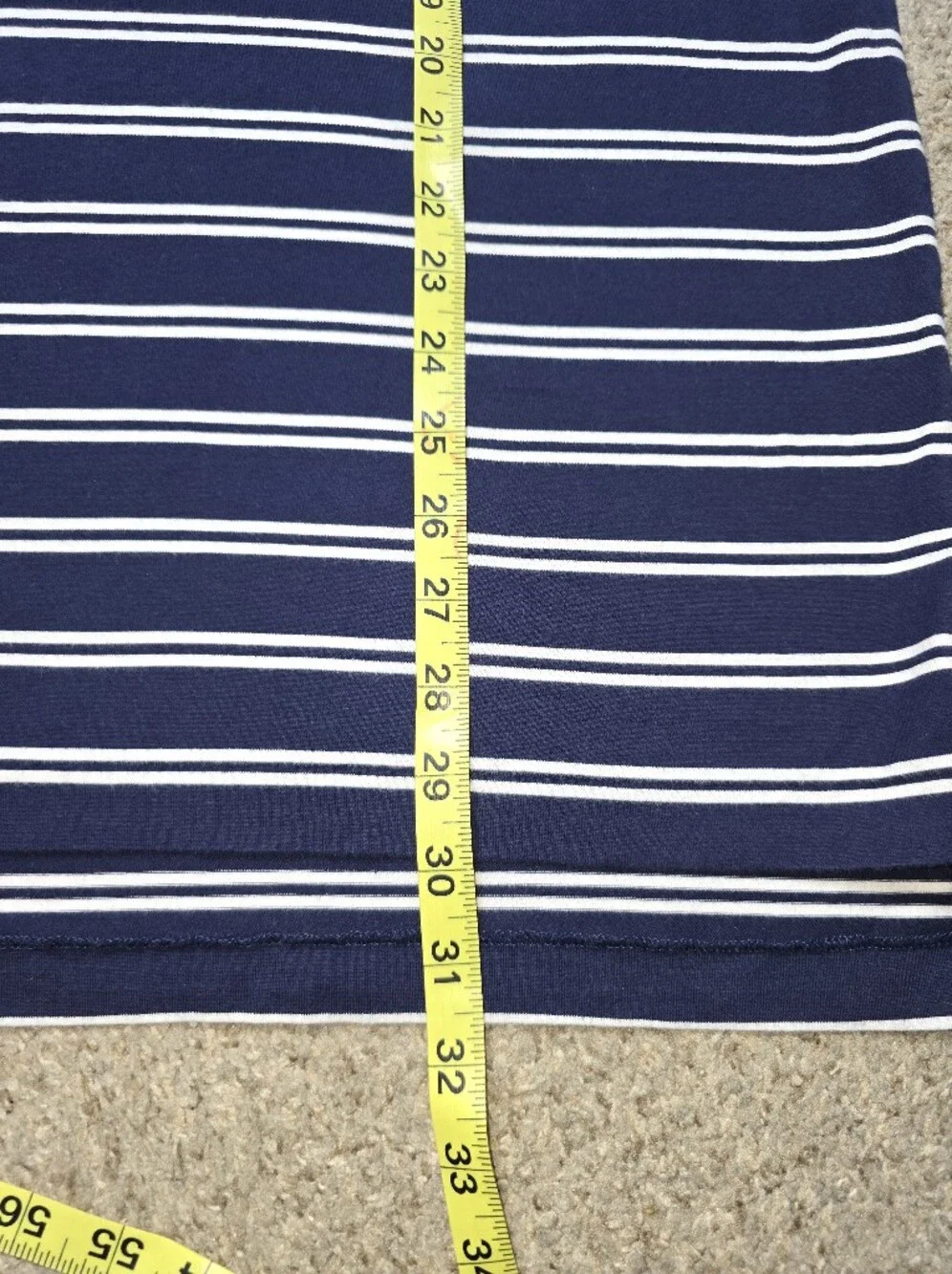 Ralph Lauren Navy and White Striped Polo Golf Shirt Size Large